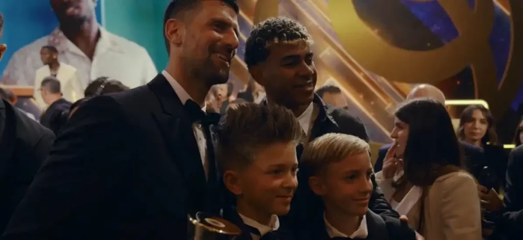 El Encuentro Inesperado: Lamine Yamal y Novak Djokovic en los Globe Soccer Awards